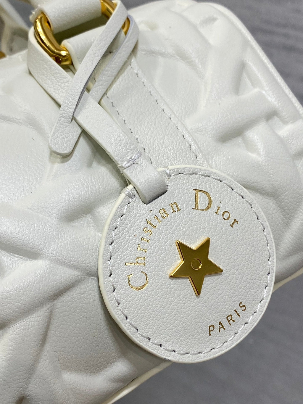 DIOR GROOVE 17 BAG IN WHITE MACROCANNAGE CALFSKIN WITH GOLD HARDWARE