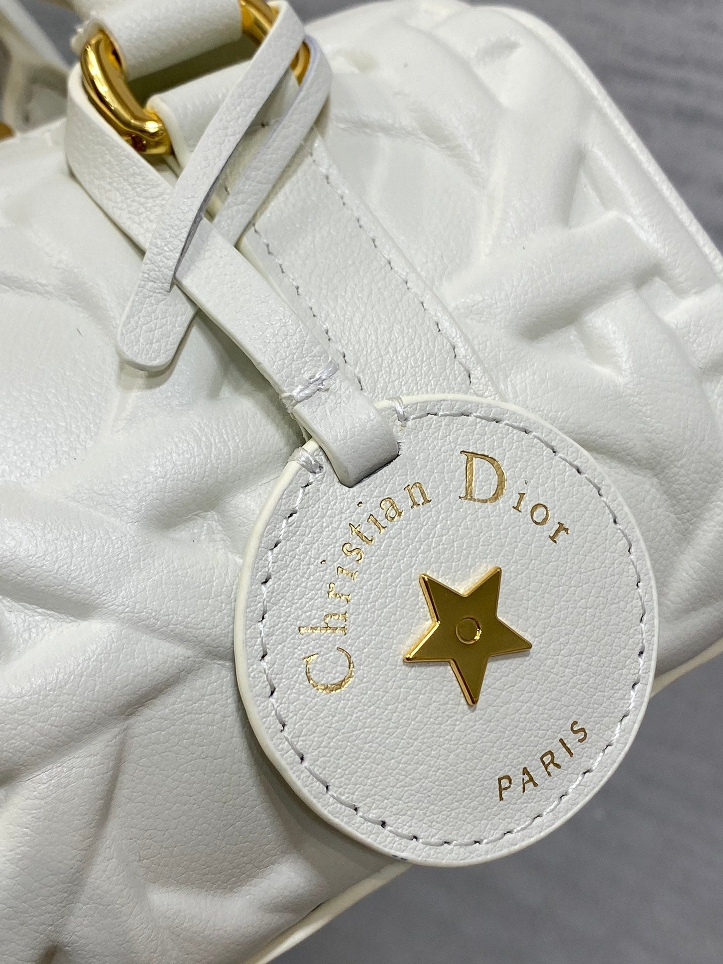 DIOR GROOVE 17 BAG IN WHITE MACROCANNAGE CALFSKIN WITH GOLD HARDWARE