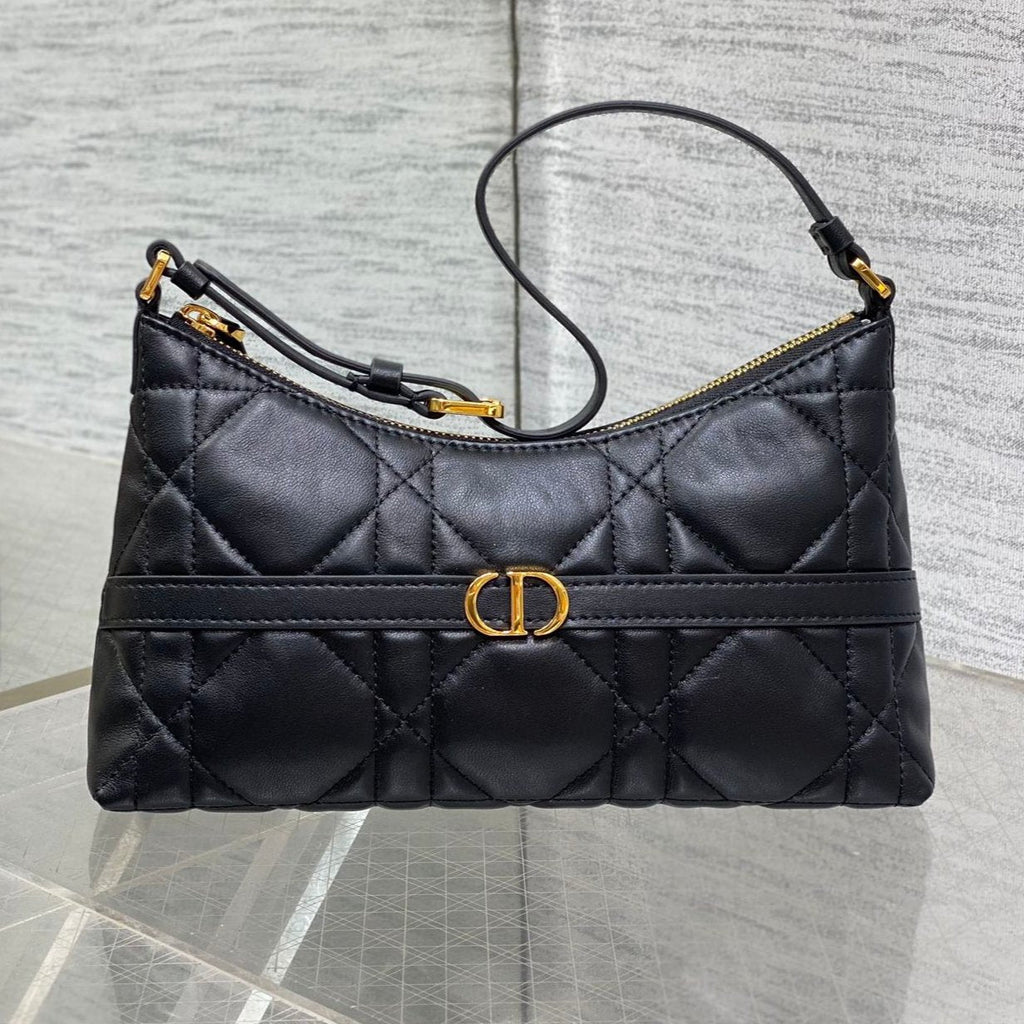 DIOR MISS CARO CIGALE MINI 18 BAG BLACK MACROCANNAGE LAMBSKIN