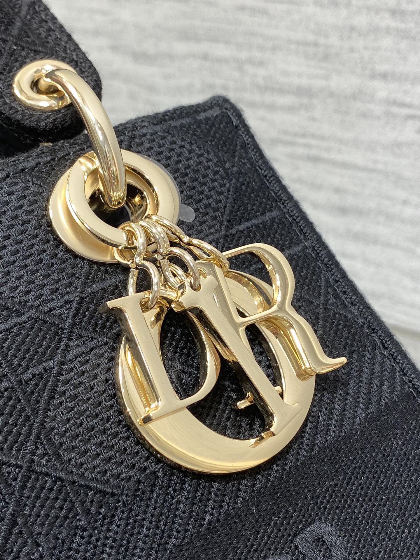 DIOR SMALL 24 LADY BAG IN BLACK CANVAS