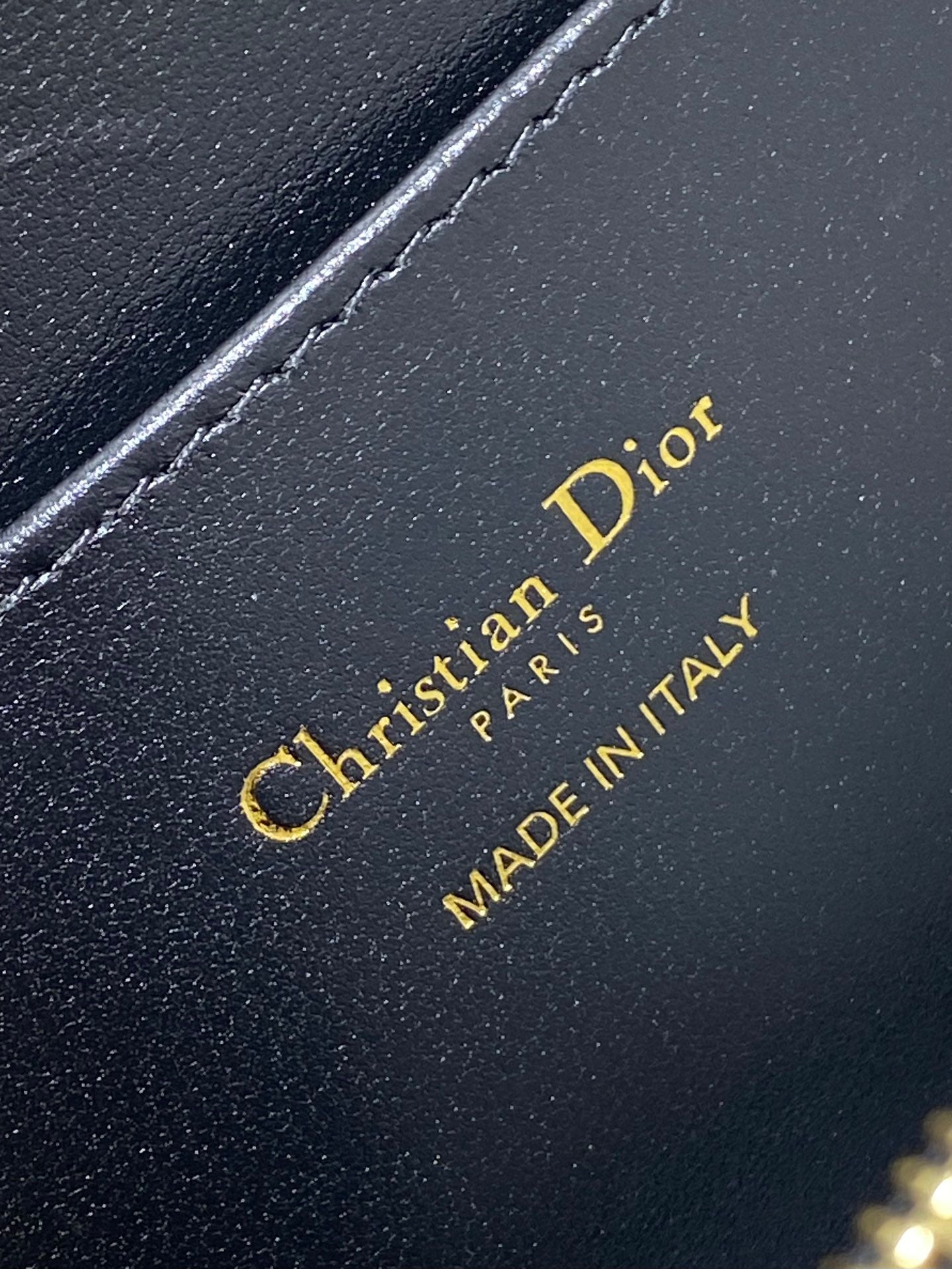 DIOR SMALL 22 FLAP BAG IN BLACK MIX WHITE LAMBSKIN WITH GOLD HARDWARE