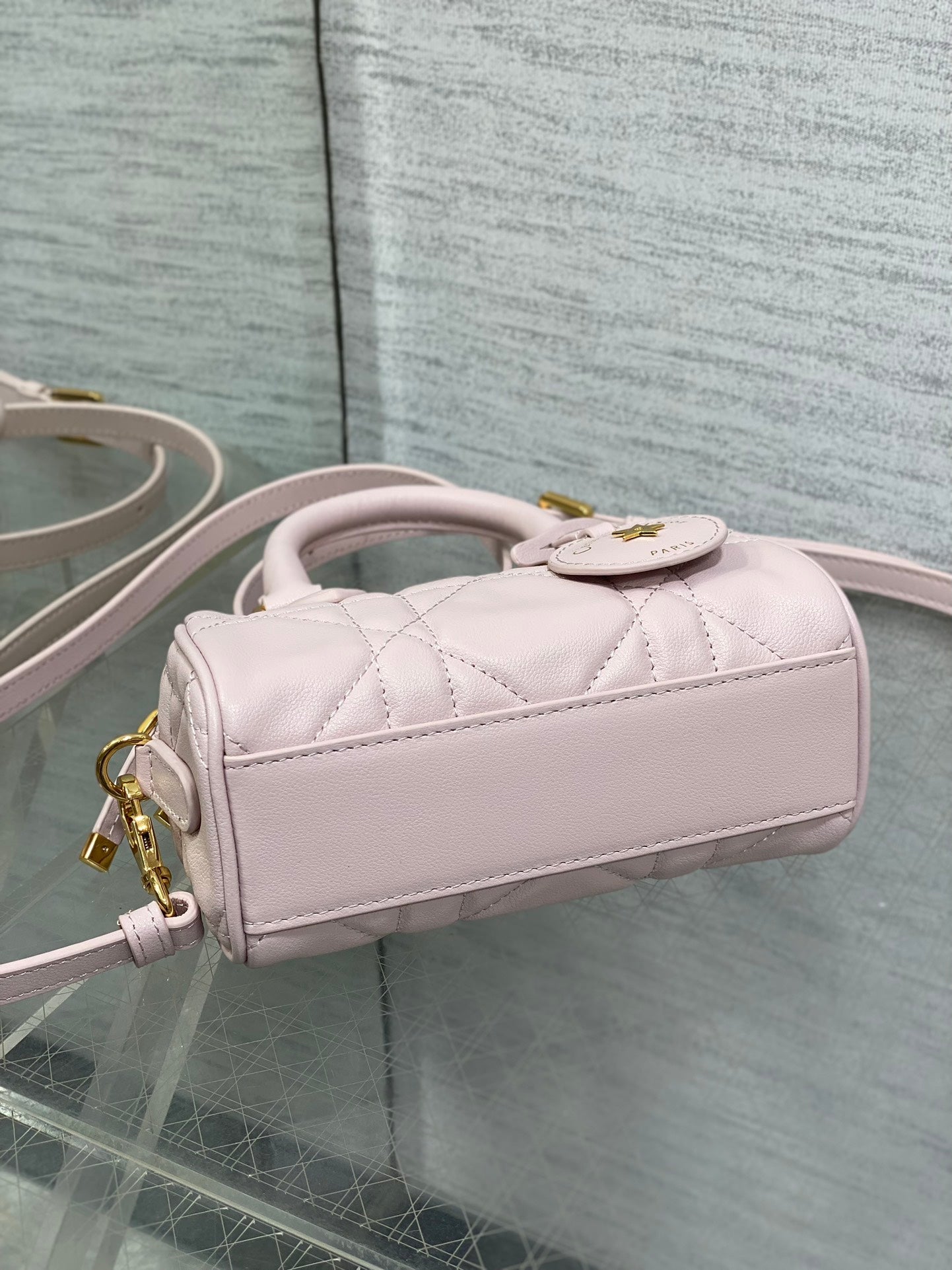 DIOR GROOVE MINI 17 BAG IN LIGHT PINK LAMBSKIN