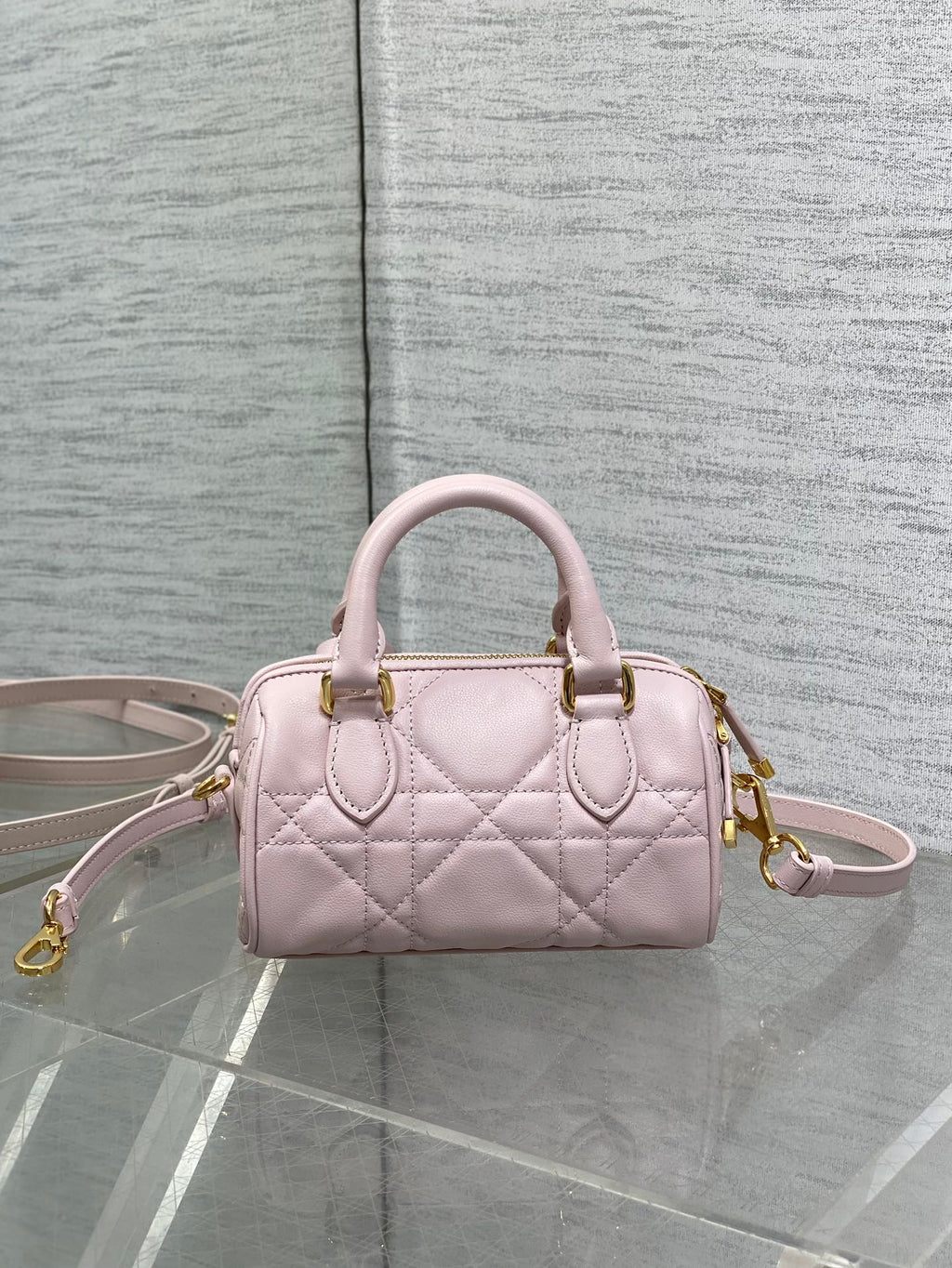 DIOR GROOVE MINI 17 BAG IN LIGHT PINK LAMBSKIN