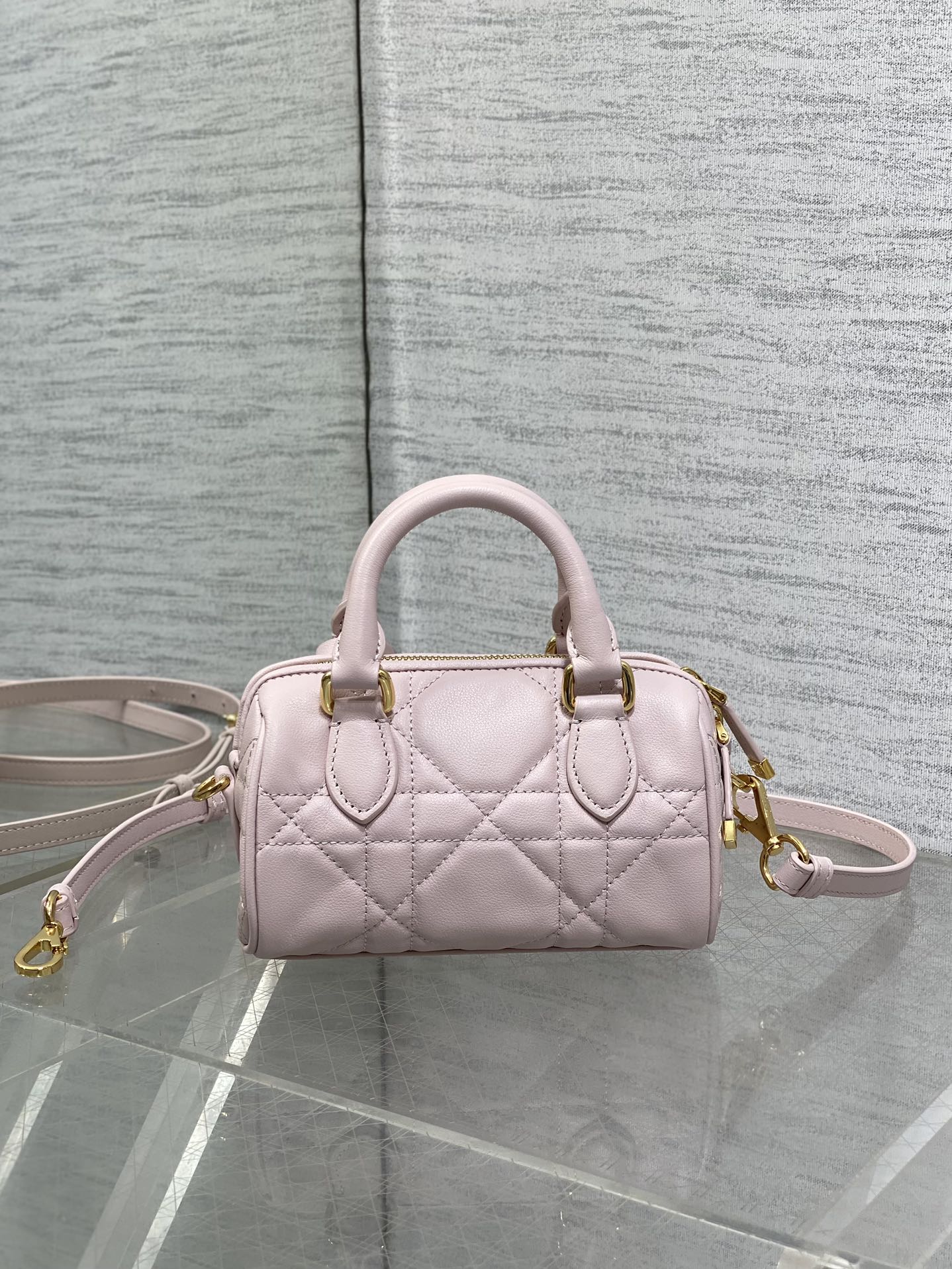 DIOR GROOVE MINI 17 BAG IN LIGHT PINK LAMBSKIN