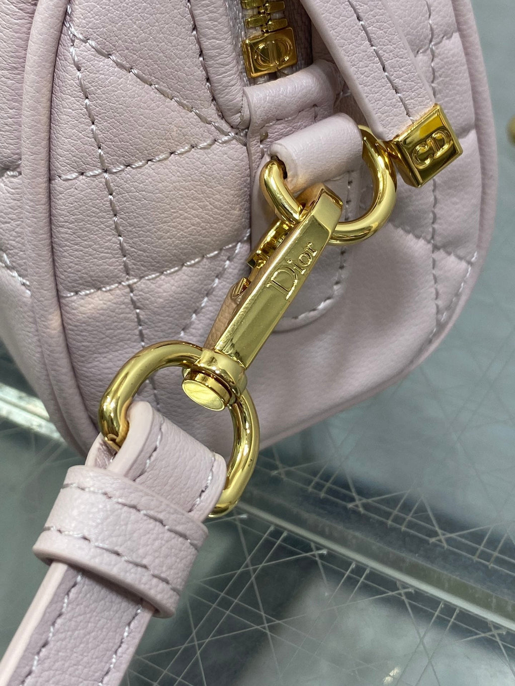 DIOR GROOVE MINI 17 BAG IN LIGHT PINK LAMBSKIN