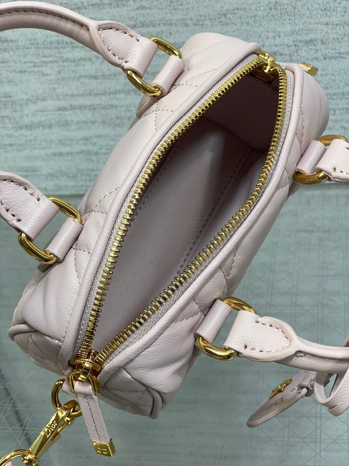 DIOR GROOVE MINI 17 BAG IN LIGHT PINK LAMBSKIN
