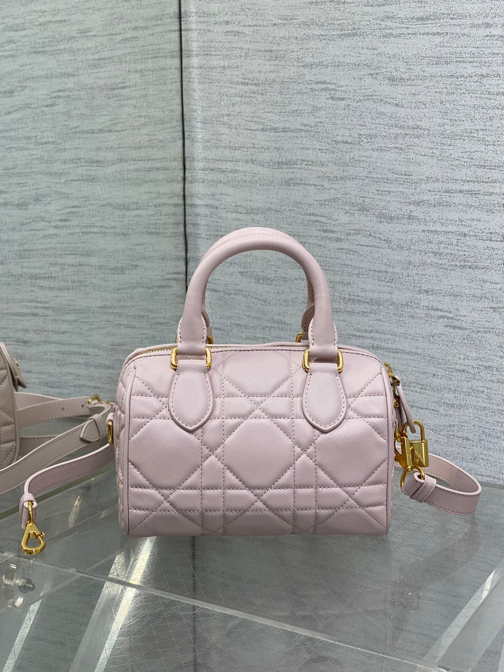 DIOR GROOVE 20 BAG IN LIGHT PINK LAMBSKIN