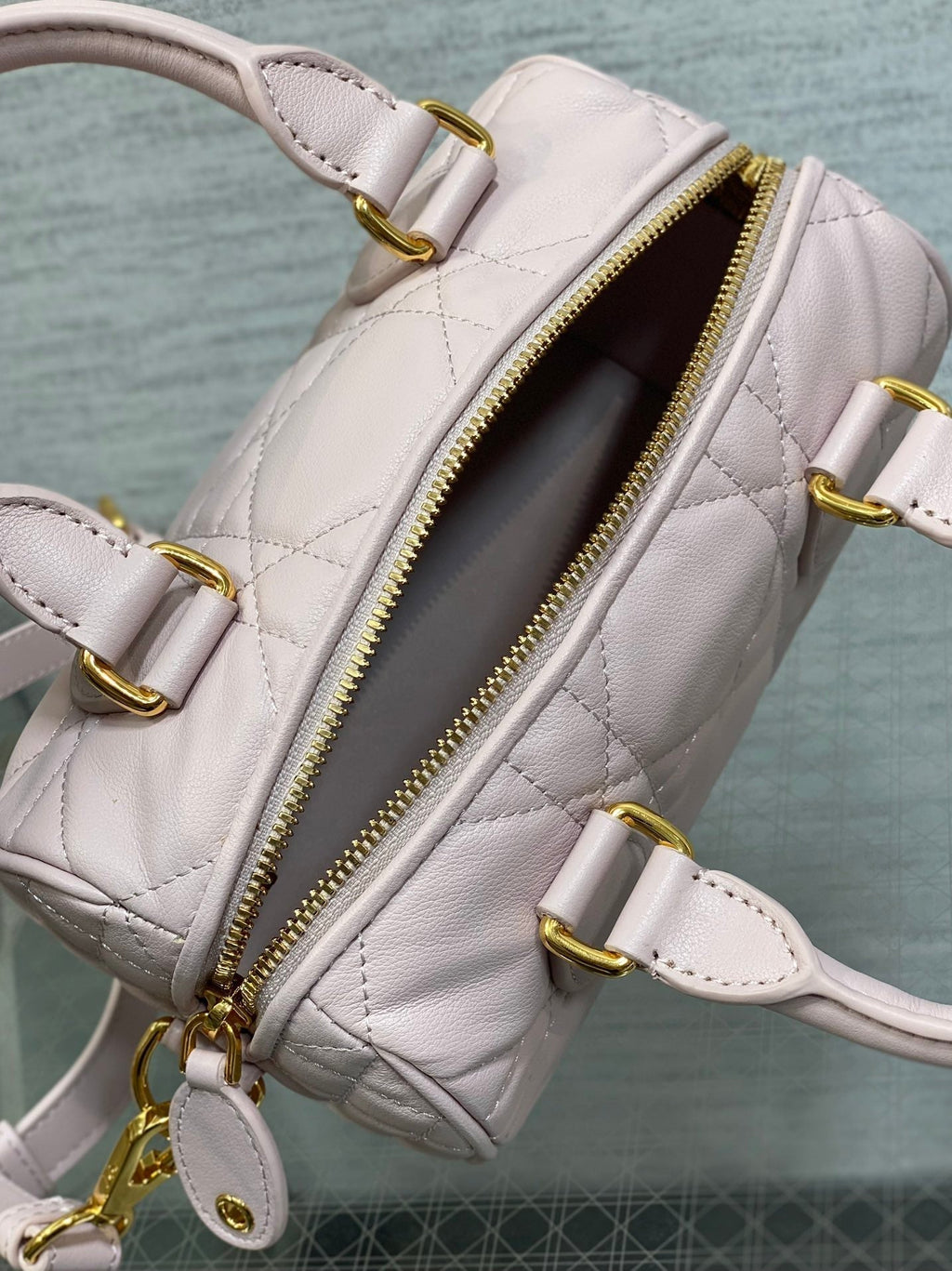 DIOR GROOVE 20 BAG IN LIGHT PINK LAMBSKIN