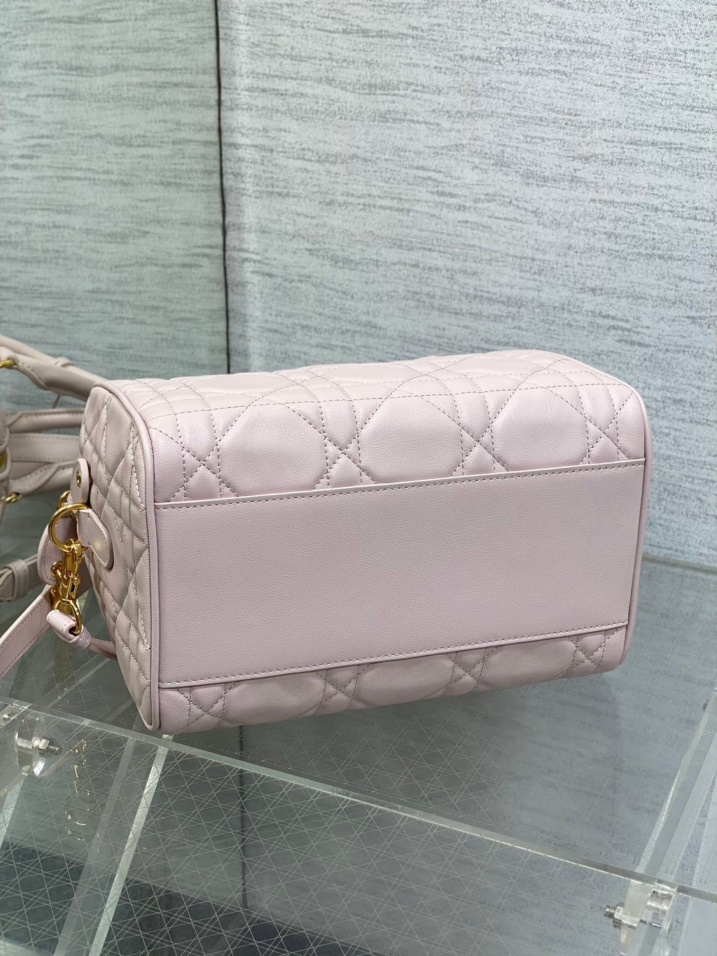 DIOR GROOVE 25 BAG IN LIGHT PINK LAMBSKIN