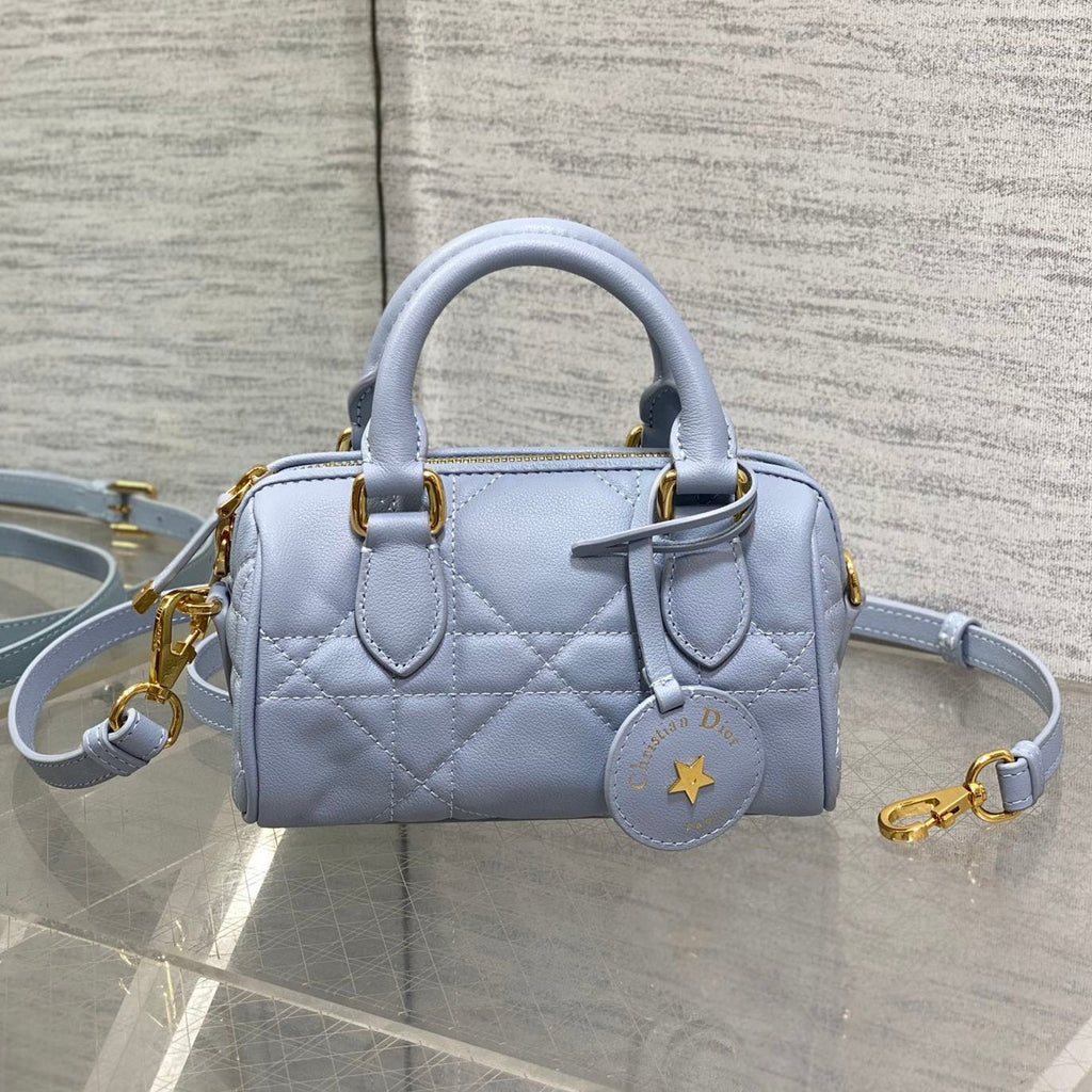DIOR GROOVE MINI 17 BAG IN LIGHT BLUE LAMBSKIN