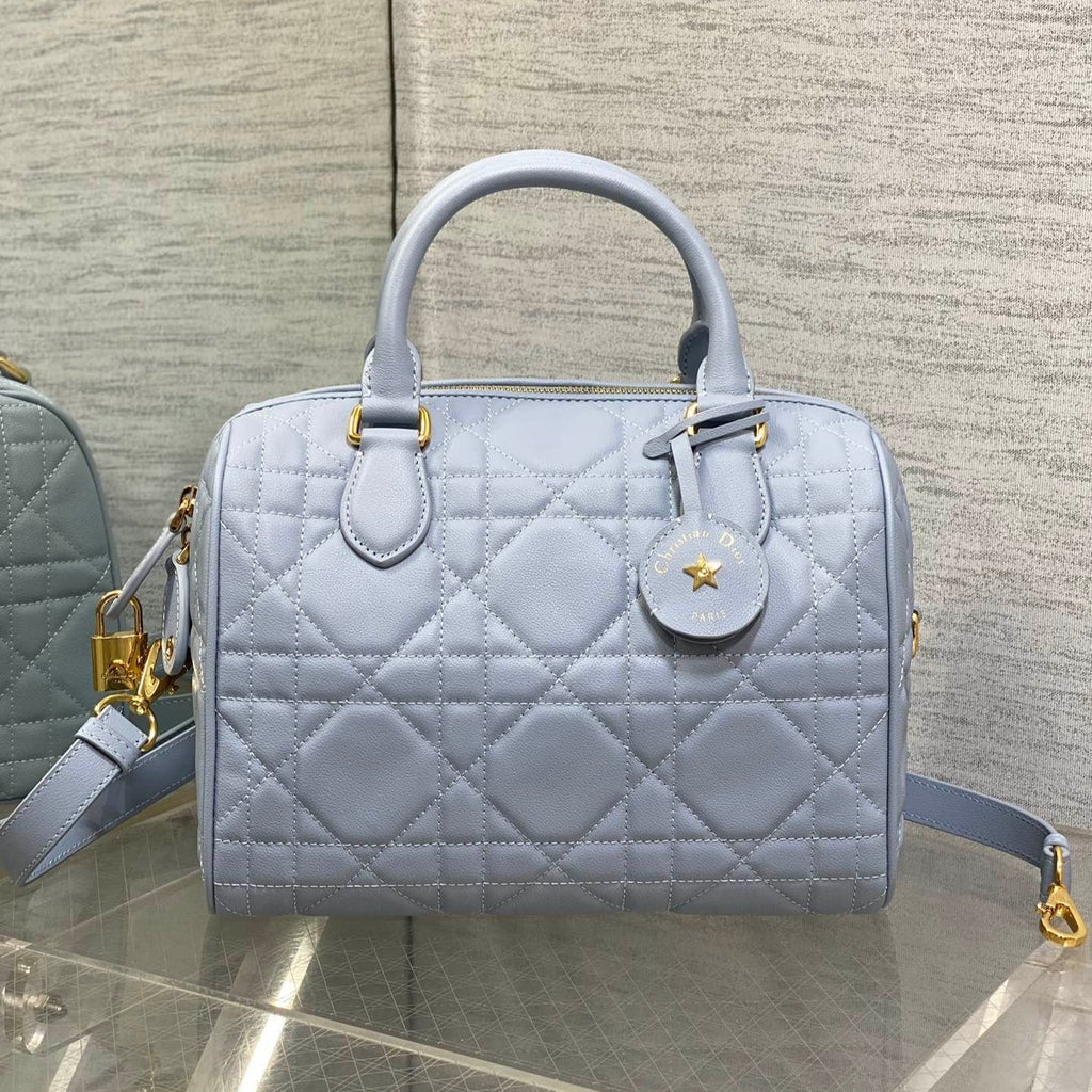DIOR GROOVE 25 BAG IN LIGHT BLUE LAMBSKIN