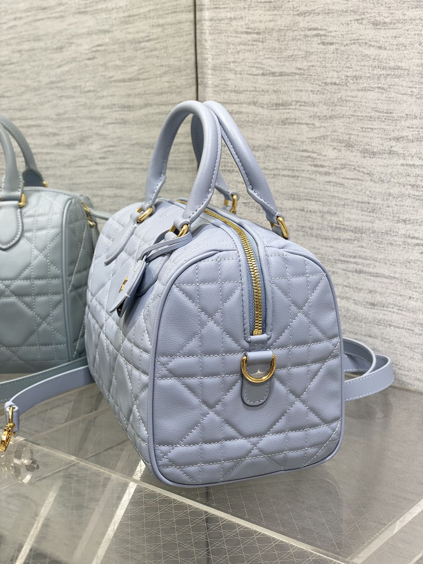 DIOR GROOVE 25 BAG IN LIGHT BLUE LAMBSKIN