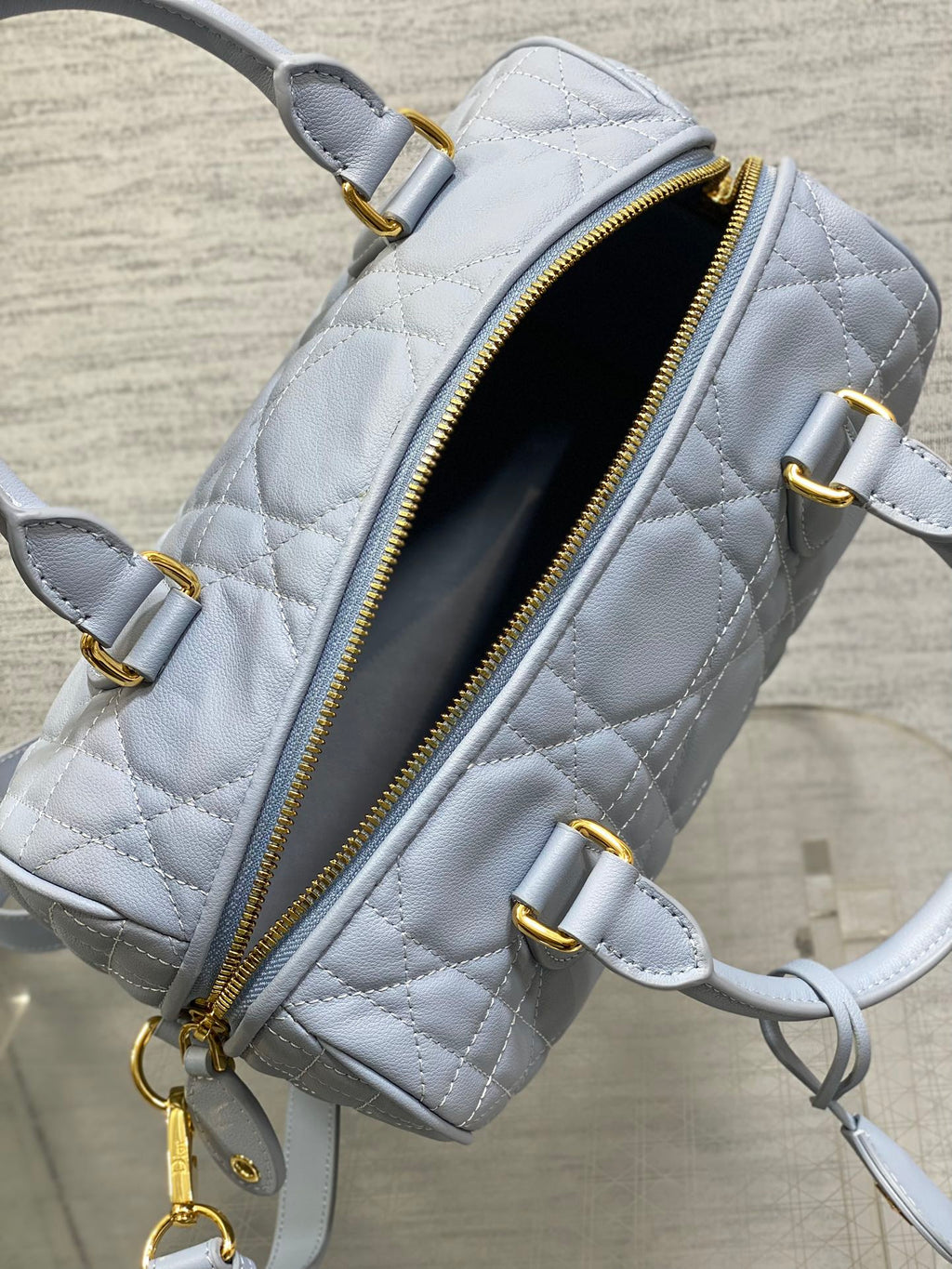 DIOR GROOVE 25 BAG IN LIGHT BLUE LAMBSKIN