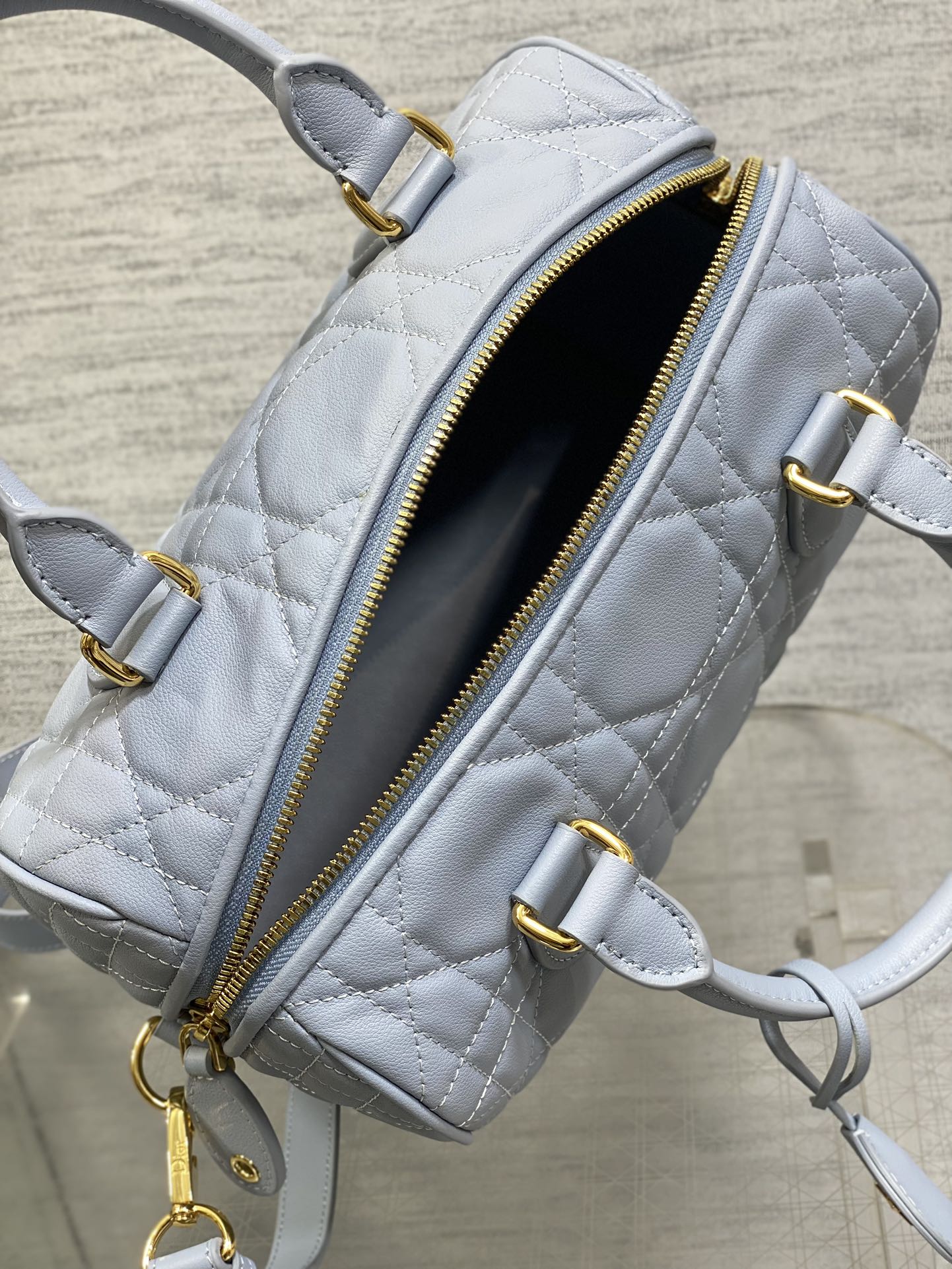 DIOR GROOVE 25 BAG IN LIGHT BLUE LAMBSKIN