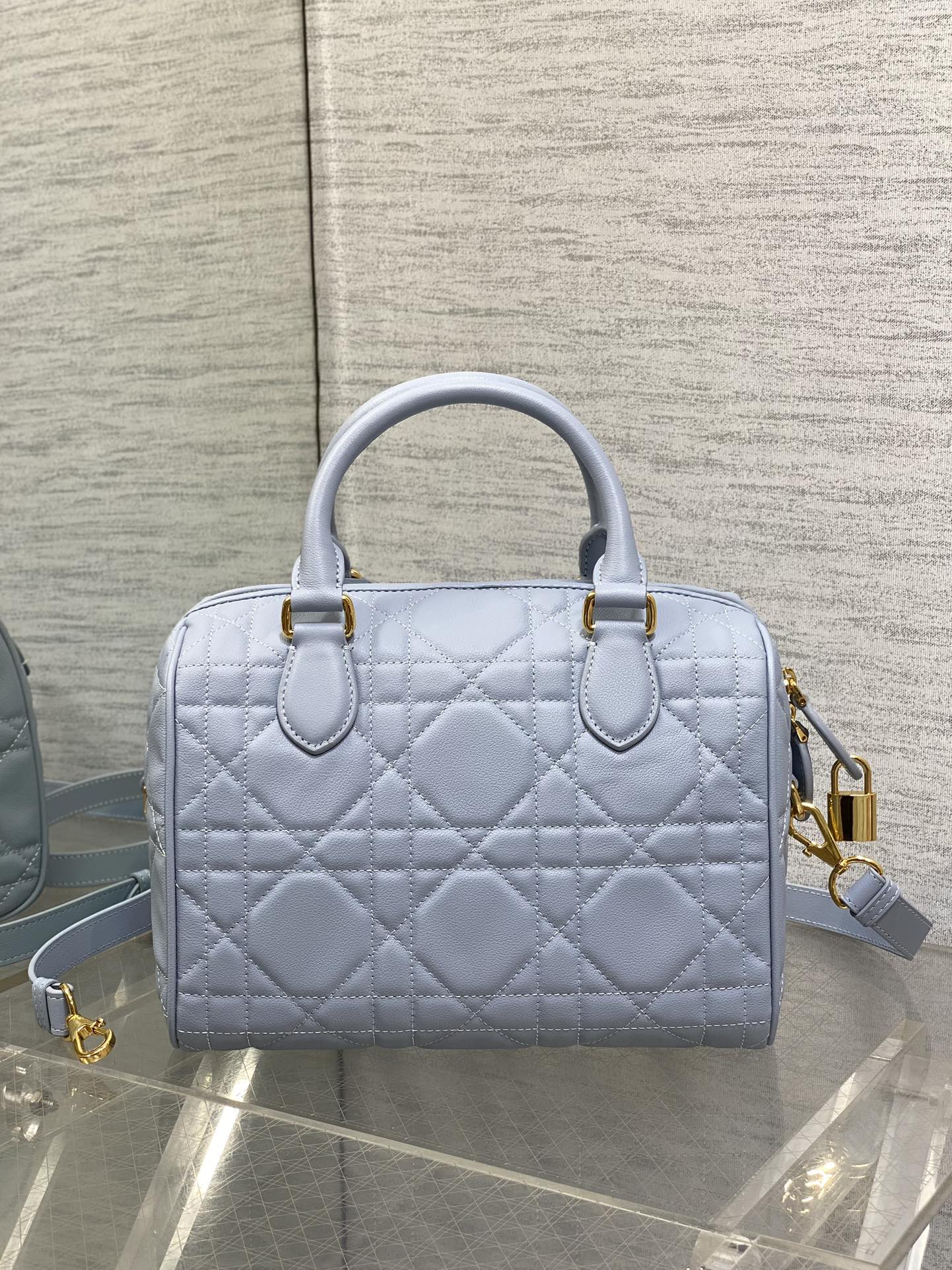 DIOR GROOVE 25 BAG IN LIGHT BLUE LAMBSKIN