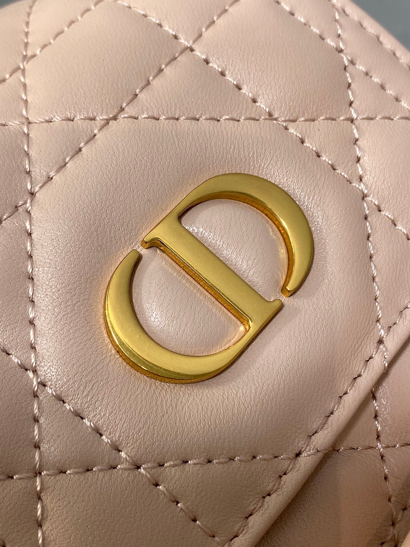 DIOR SMALL 20 CARO BACKPACK IN PEACH PINK MACROCANNAGE LAMBSKIN