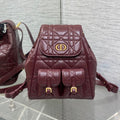 DIOR SMALL 23 CARO BACKPACK IN PLUM PURPLE MACROCANNAGE LAMBSKIN