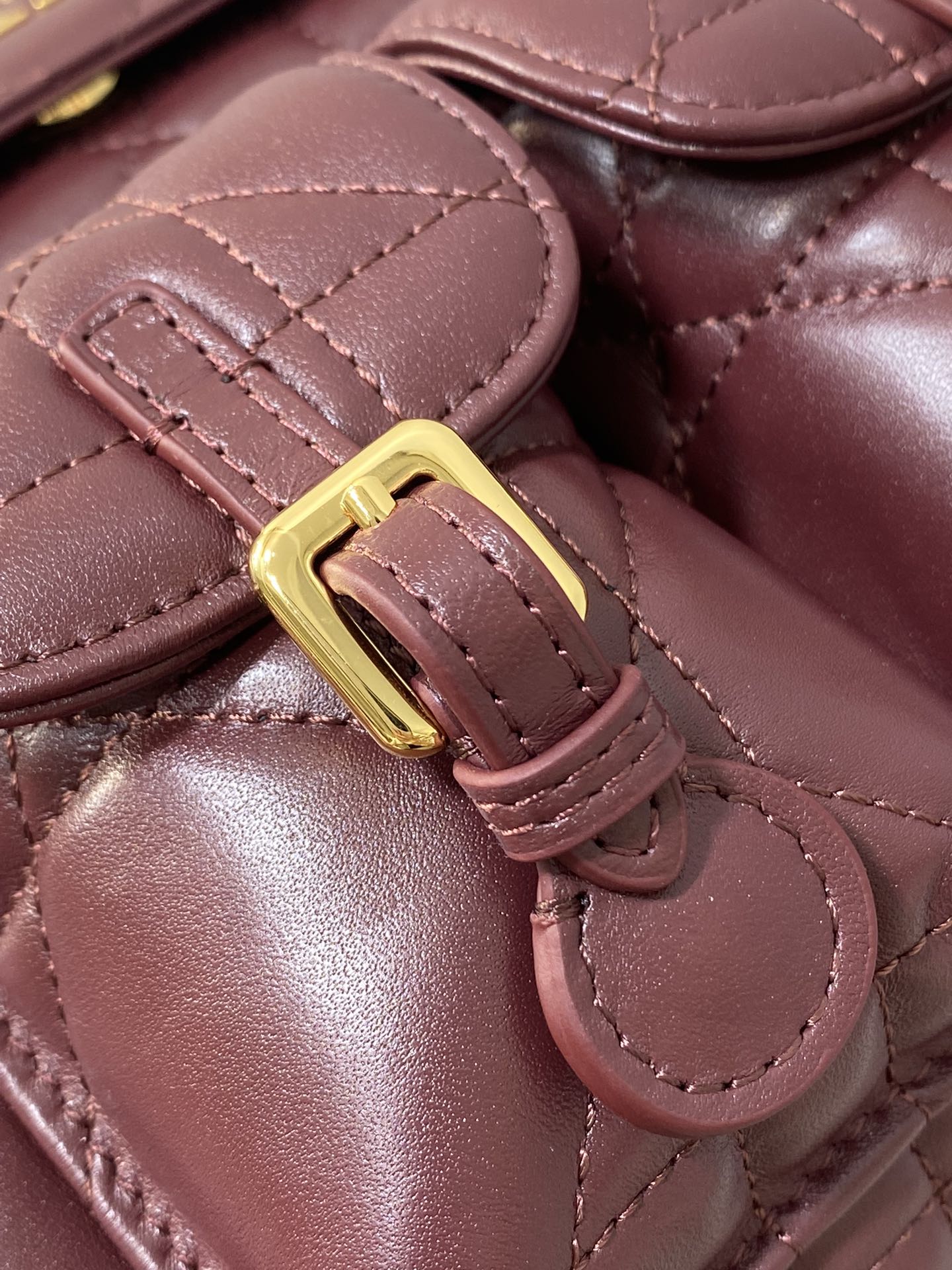 DIOR SMALL 23 CARO BACKPACK IN PLUM PURPLE MACROCANNAGE LAMBSKIN