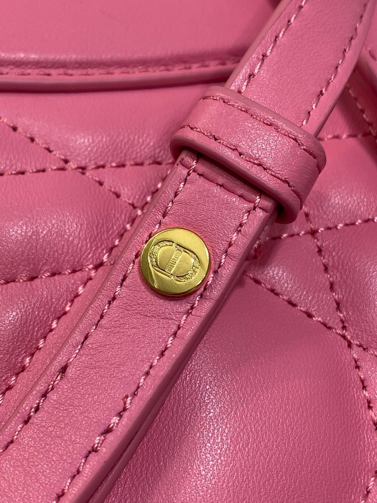 DIOR SMALL 20 CARO BACKPACK IN PUNCH PINK MACROCANNAGE LAMBSKIN