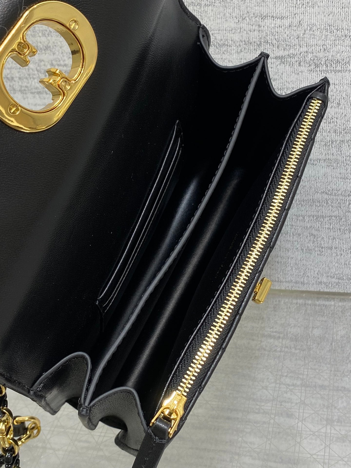 DIOR MISS CARO MINI 17 BAG IN BLACK MACROCANNAGE LAMBSKIN
