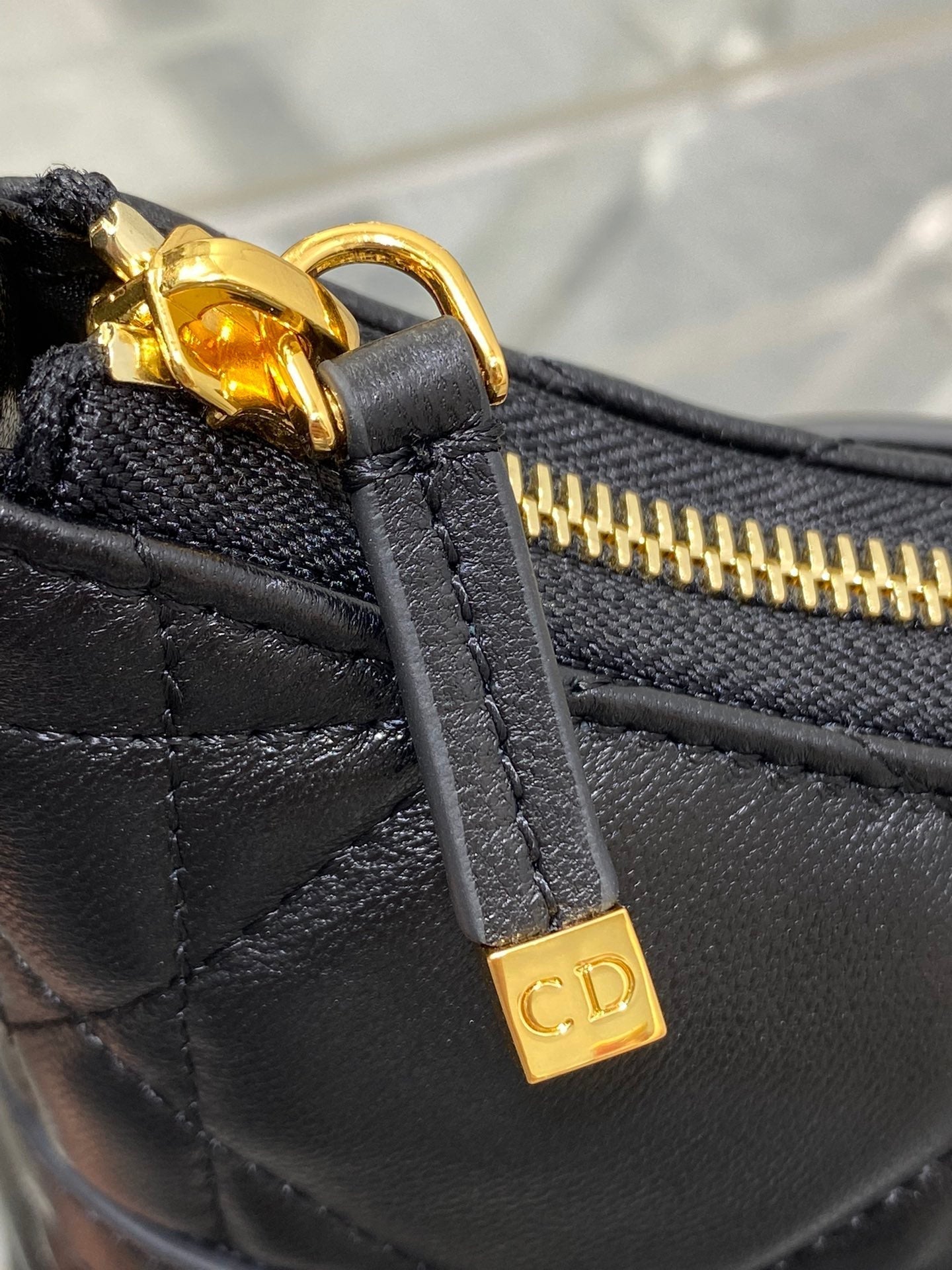 DIOR MISS CARO CIGALE MINI 24 BAG IN BLACK MACROCANNAGE LAMBSKIN