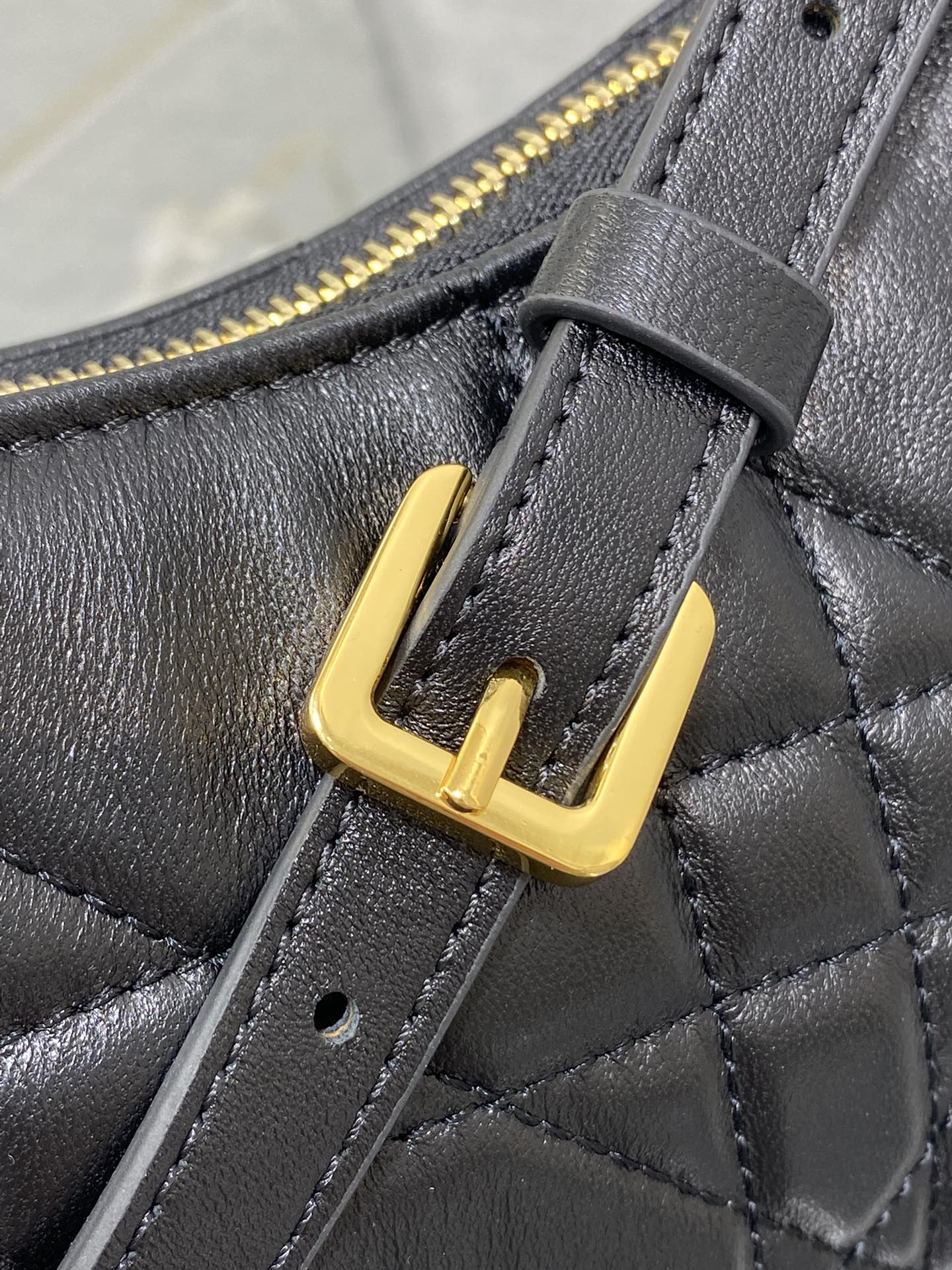 DIOR MISS CARO CIGALE MINI 24 BAG IN BLACK MACROCANNAGE LAMBSKIN