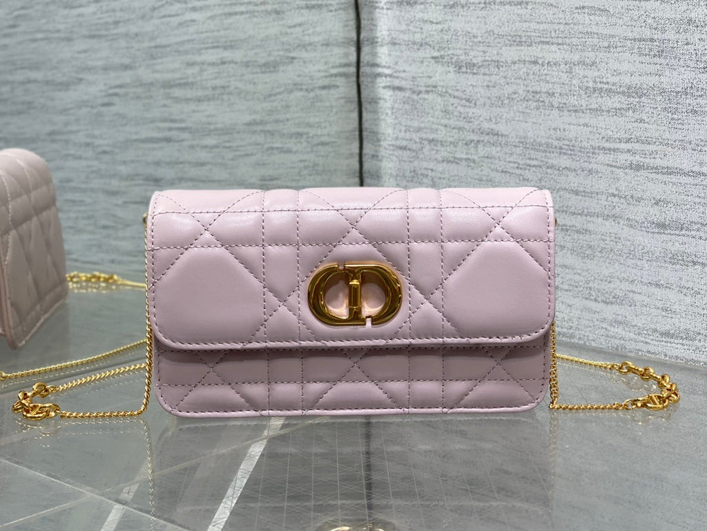 DIOR MONTAIGNE AVENUE MINI 19 BAG IN LIGHT PINK CALFSKIN WITH GOLD HARDWARE