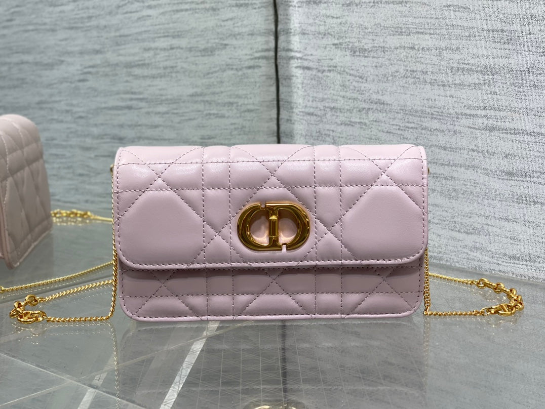 DIOR MONTAIGNE AVENUE MINI 19 BAG IN LIGHT PINK CALFSKIN WITH GOLD HARDWARE