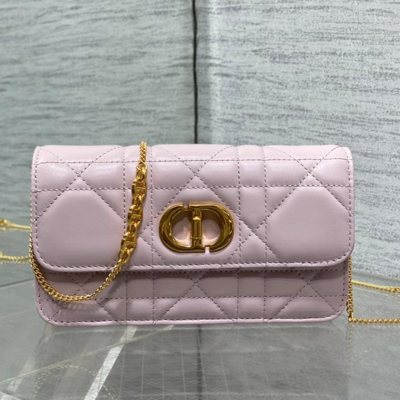 DIOR MONTAIGNE AVENUE MINI 19 BAG IN LIGHT PINK CALFSKIN WITH GOLD HARDWARE