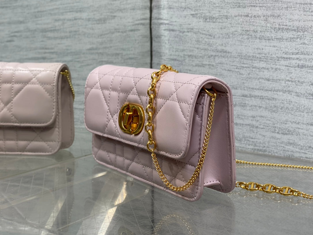 DIOR MONTAIGNE AVENUE MINI 19 BAG IN LIGHT PINK CALFSKIN WITH GOLD HARDWARE