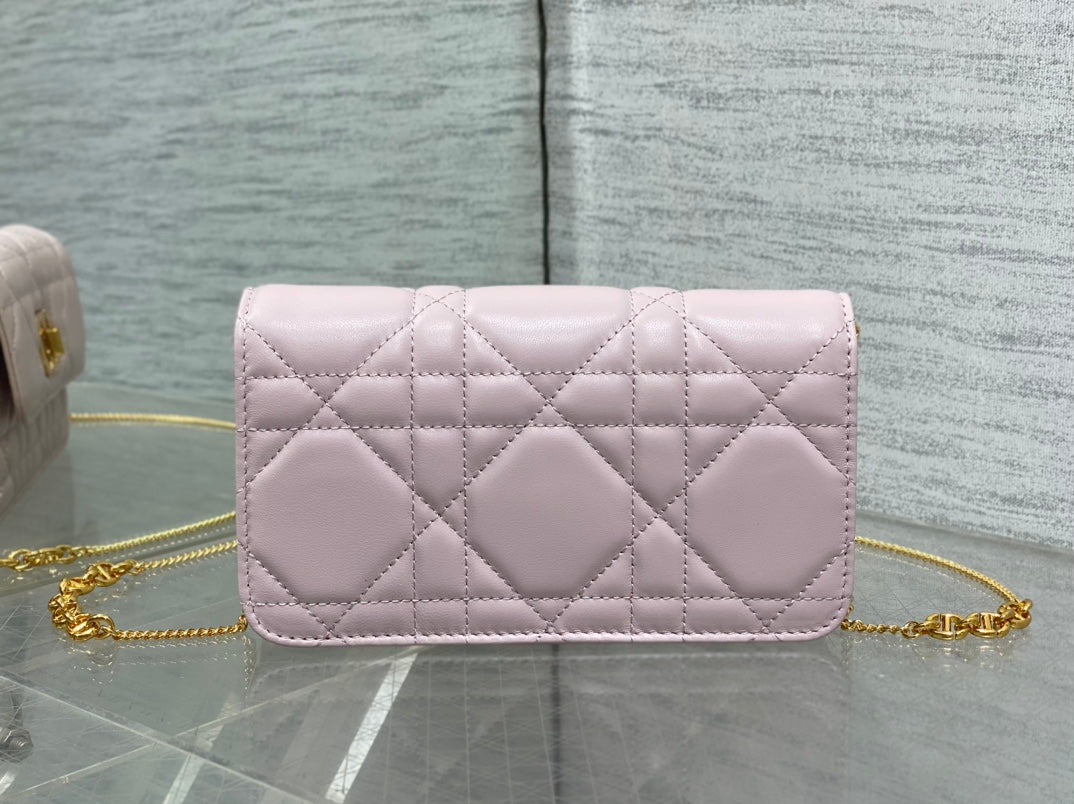 DIOR MONTAIGNE AVENUE MINI 19 BAG IN LIGHT PINK CALFSKIN WITH GOLD HARDWARE