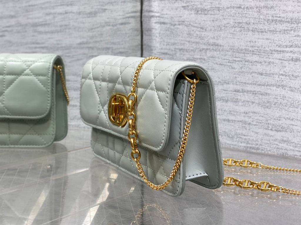DIOR MONTAIGNE AVENUE MINI 19 BAG IN PISTACHIO GREEN CALFSKIN WITH GOLD HARDWARE