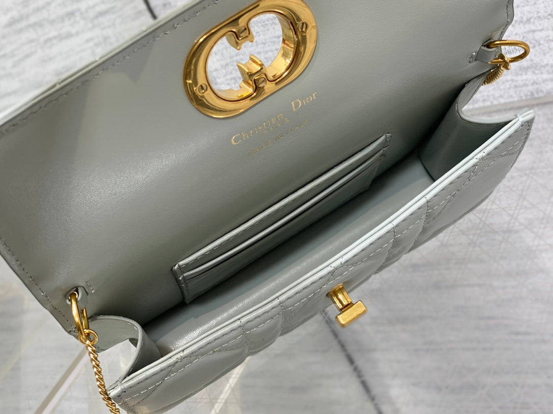 DIOR MONTAIGNE AVENUE MINI 19 BAG IN PISTACHIO GREEN CALFSKIN WITH GOLD HARDWARE