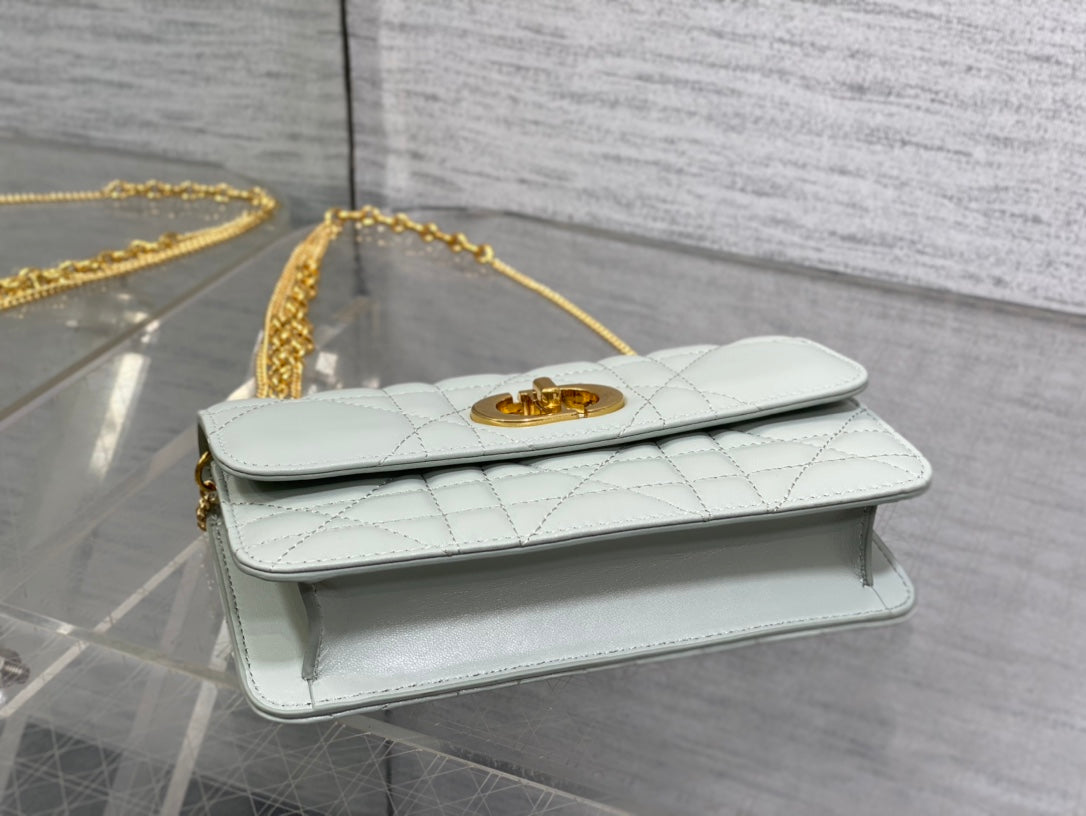 DIOR MONTAIGNE AVENUE MINI 19 BAG IN PISTACHIO GREEN CALFSKIN WITH GOLD HARDWARE