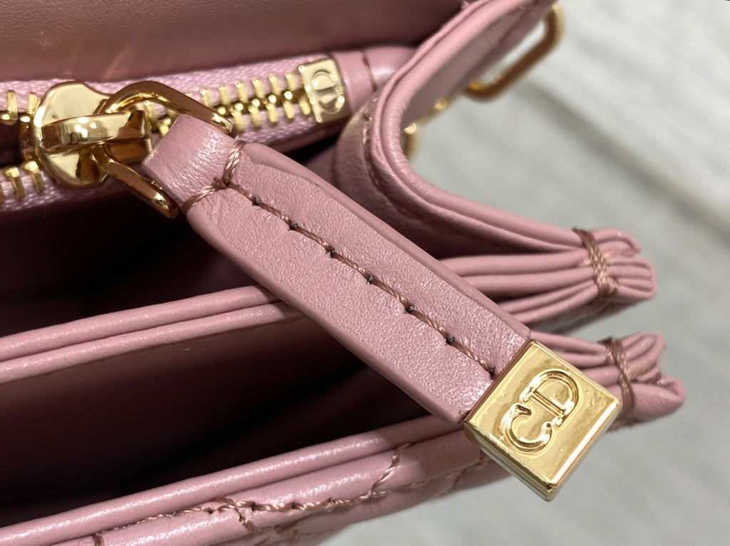 DIOR MINI BAG 24 IN ROSE PINK PATENT CANNAGE CALFSKIN