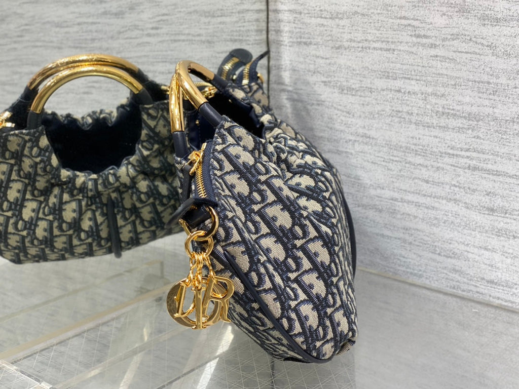 DIOR WALK IN PURSE 36 BAG BLUE OBLIQUE JACQUARD