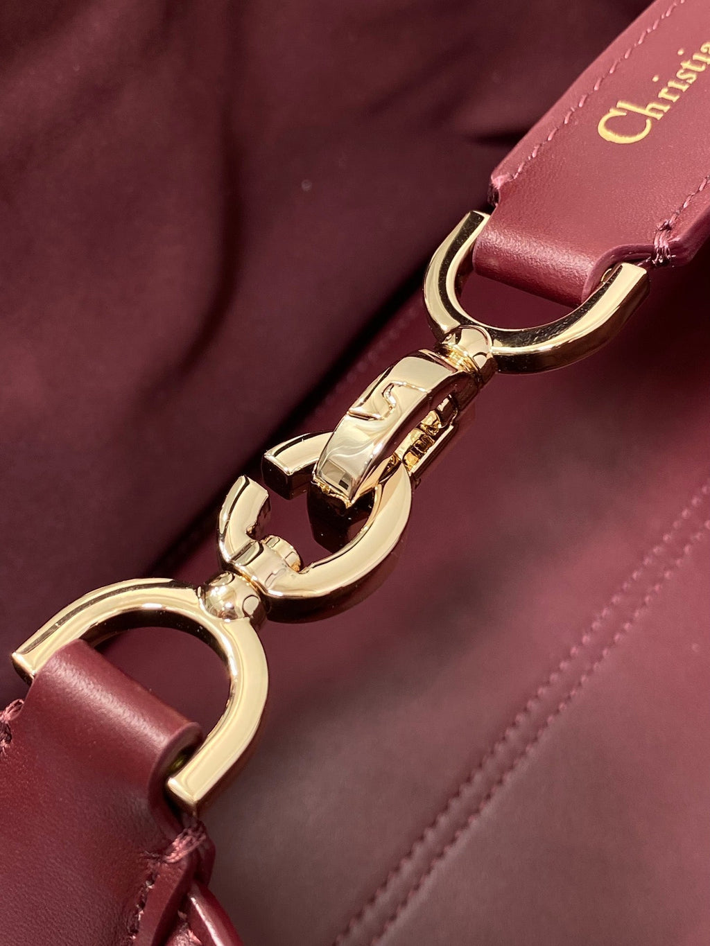 DIOR ALWAYS MINI 23 BAG IN BURGUNDY RED MACROCANNAGE CALFSKIN