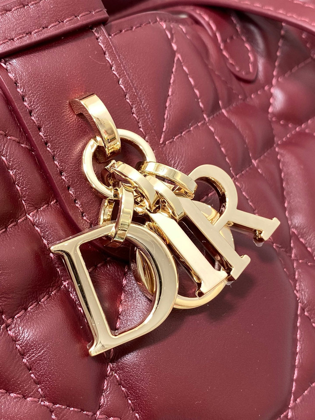 DIOR ALWAYS MINI 23 BAG IN BURGUNDY RED MACROCANNAGE CALFSKIN