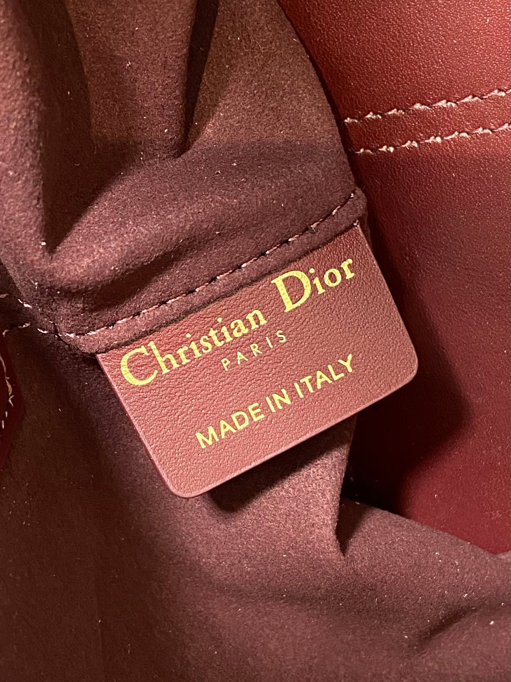 DIOR ALWAYS MINI 23 BAG IN BURGUNDY RED MACROCANNAGE CALFSKIN