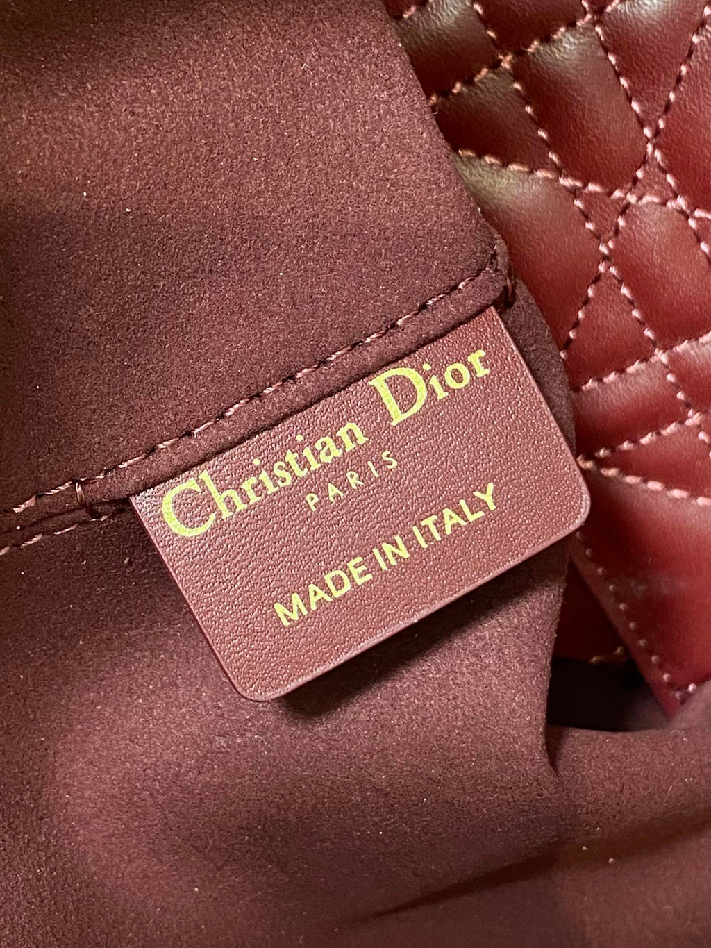 DIOR ALWAYS MEDIUM 28 BAG IN BURGUNDY RED MACROCANNAGE CALFSKIN