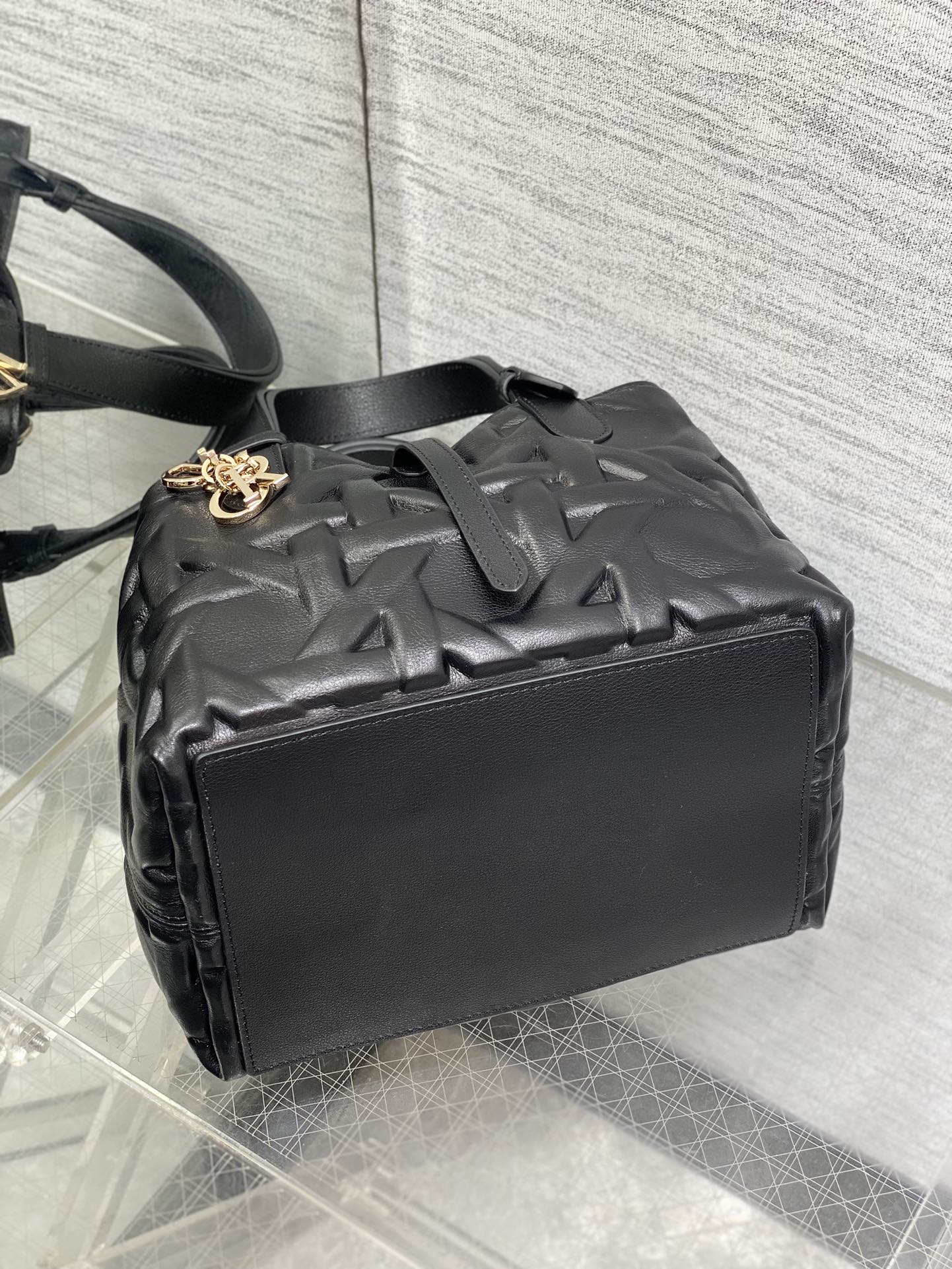DIOR ALWAYS MINI 23 BAG IN BLACK MACROCANNAGE CALFSKIN