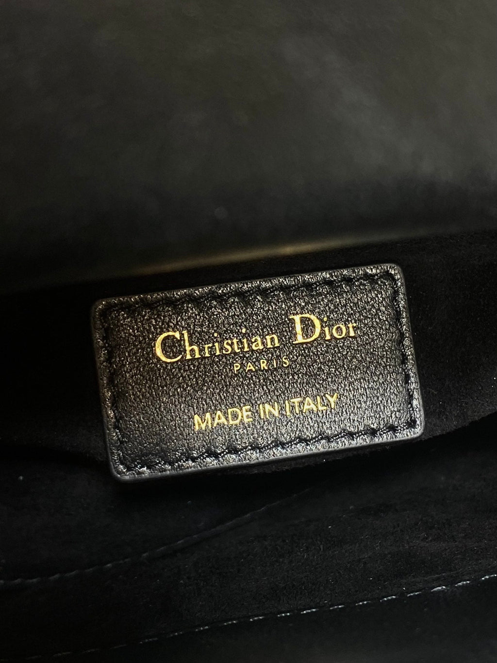 DIOR 25S MINI LADY  BAG 17 IN BLACK CALFSKIN CHARM CRYSTAL EMBELLISHMENTS