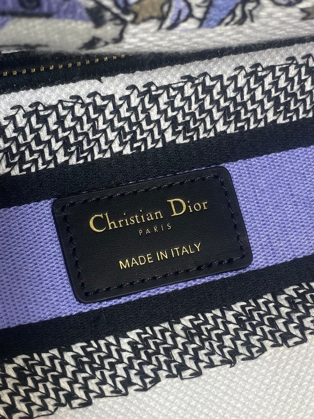 DIOR 25S SMALL LADY D-LITE BAG 24 IN PURPLE  NIGHT OF DREAMS EMBROIDERY
