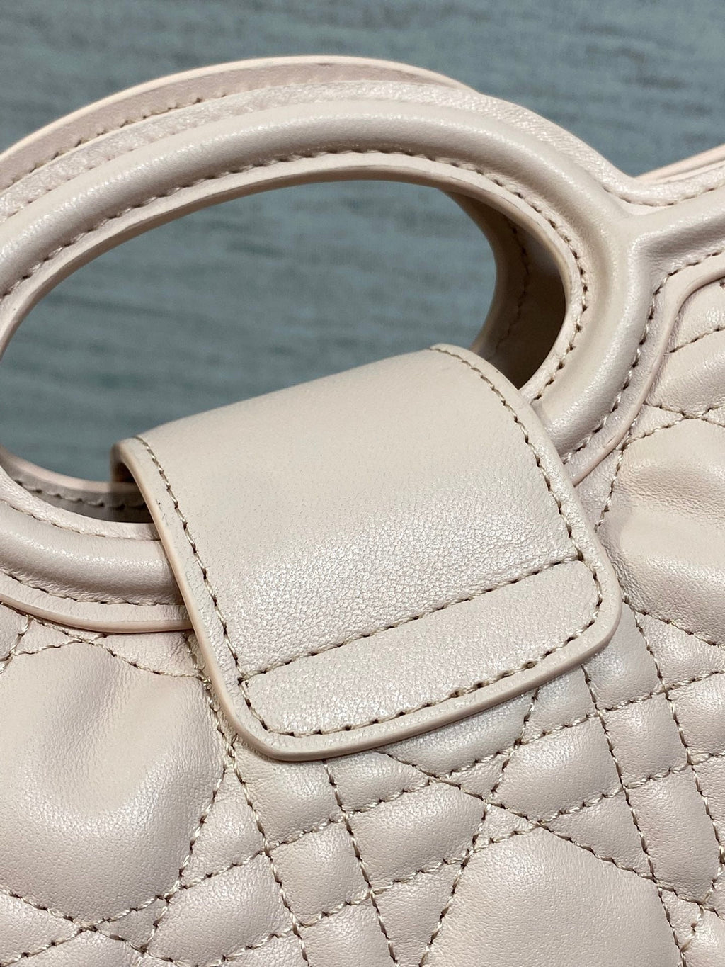 DIOR 25S JOLIE TOP HANDLE MINI BAG 18 IN BABY PINK CALFSKIN GOLD HARDWRE