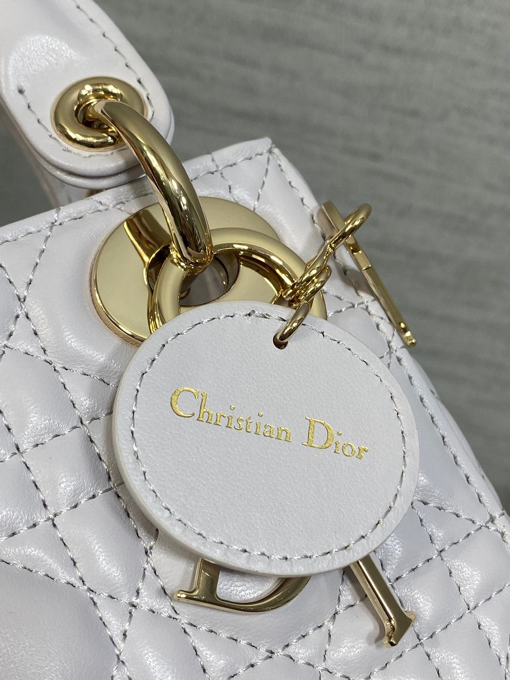 DIOR 25S MINI LADY  BAG 17 IN LILAC CANNAGE CALFSKIN GOLD HARDWARE