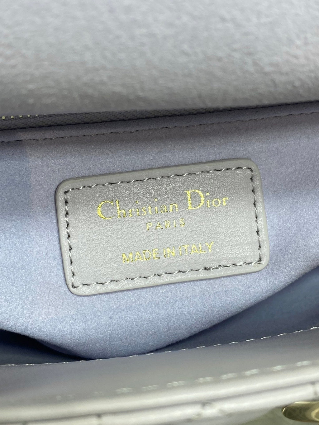 DIOR 25S MINI LADY  BAG 17 IN LILAC CANNAGE CALFSKIN GOLD HARDWRE