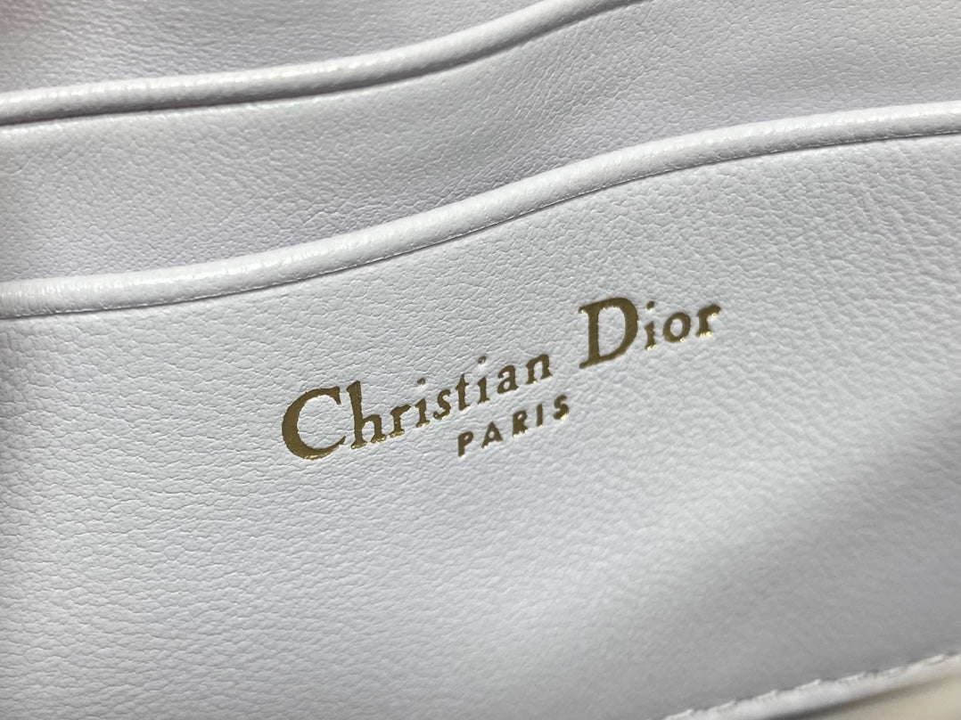 DIOR 25S  TALK PHONE POUCH 21 IN PALE LILAC CALFSKIN GOLD HARDWRE