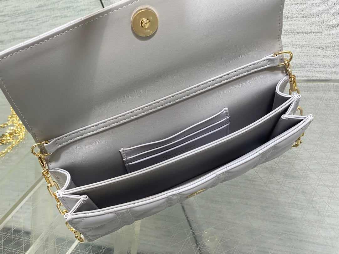 DIOR 25S  TALK PHONE POUCH 21 IN PALE LILAC CALFSKIN GOLD HARDWARE