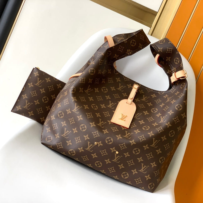 LOUIS VUITTON LV HOBO BAG 34 IN BROWN MONOGRAM CANVAS