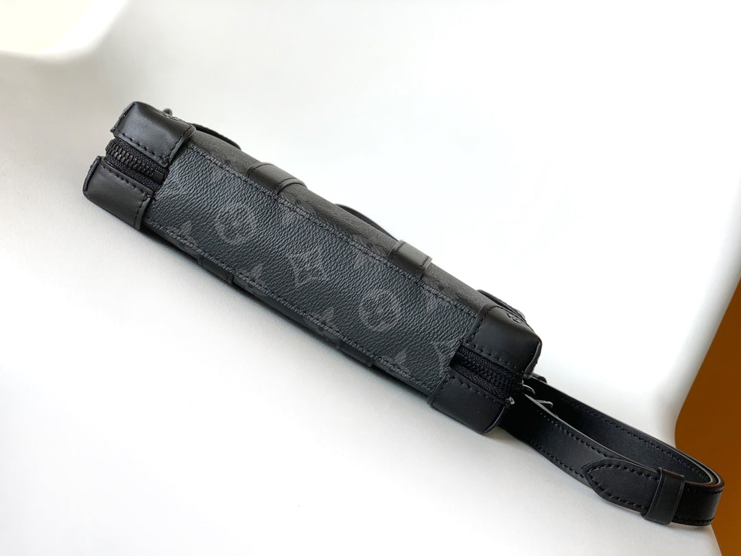 LOUIS VUITTON LV 25S SOFT TRUNK BAG 22 IN MONOGRAM ECLIPSE CANVAS AND CALFSKIN